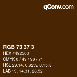 Color code: RGB 73 37 3 | qconv.com