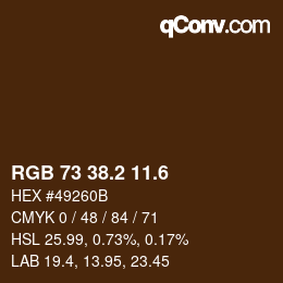 カラーコード: RGB 73 38.2 11.6 | qconv.com