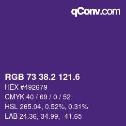 カラーコード: RGB 73 38.2 121.6 | qconv.com