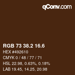 カラーコード: RGB 73 38.2 16.6 | qconv.com