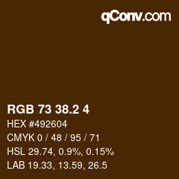カラーコード: RGB 73 38.2 4 | qconv.com