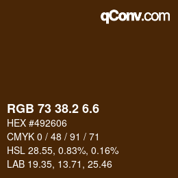 カラーコード: RGB 73 38.2 6.6 | qconv.com
