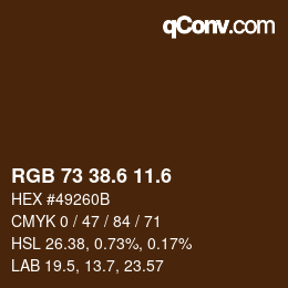 カラーコード: RGB 73 38.6 11.6 | qconv.com