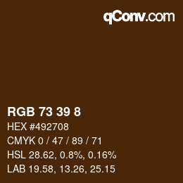 Color code: RGB 73 39 8 | qconv.com