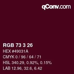 Color code: RGB 73 3 26 | qconv.com