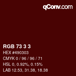 Color code: RGB 73 3 3 | qconv.com