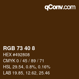 Color code: RGB 73 40 8 | qconv.com