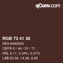 カラーコード: RGB 73 41 36 | qconv.com