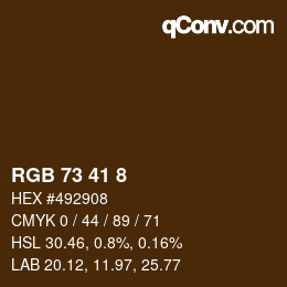 カラーコード: RGB 73 41 8 | qconv.com