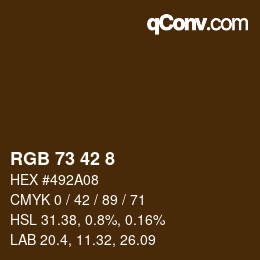 颜色代码: RGB 73 42 8 | qconv.com