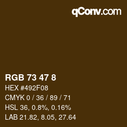 Color code: RGB 73 47 8 | qconv.com
