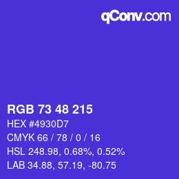 Color code: RGB 73 48 215 | qconv.com