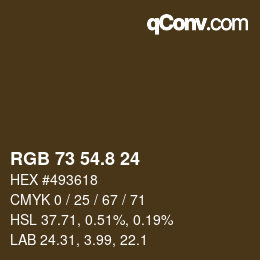 カラーコード: RGB 73 54.8 24 | qconv.com