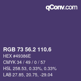 カラーコード: RGB 73 56.2 110.6 | qconv.com