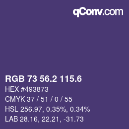 カラーコード: RGB 73 56.2 115.6 | qconv.com