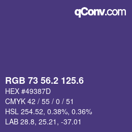 カラーコード: RGB 73 56.2 125.6 | qconv.com