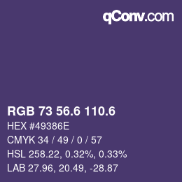 カラーコード: RGB 73 56.6 110.6 | qconv.com