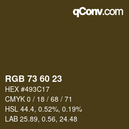 カラーコード: RGB 73 60 23 | qconv.com