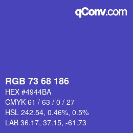 Color code: RGB 73 68 186 | qconv.com