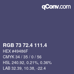 カラーコード: RGB 73 72.4 111.4 | qconv.com