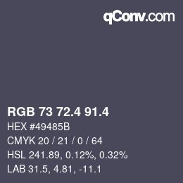 カラーコード: RGB 73 72.4 91.4 | qconv.com
