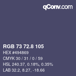カラーコード: RGB 73 72.8 105 | qconv.com