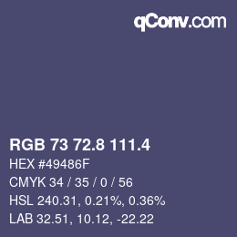 カラーコード: RGB 73 72.8 111.4 | qconv.com