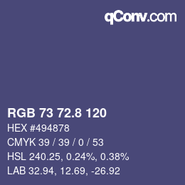 Color code: RGB 73 72.8 120 | qconv.com