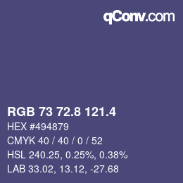カラーコード: RGB 73 72.8 121.4 | qconv.com