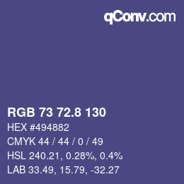 Color code: RGB 73 72.8 130 | qconv.com