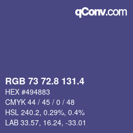 カラーコード: RGB 73 72.8 131.4 | qconv.com