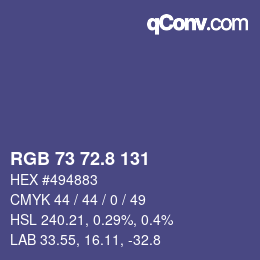 Color code: RGB 73 72.8 131 | qconv.com