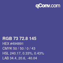 Color code: RGB 73 72.8 145 | qconv.com