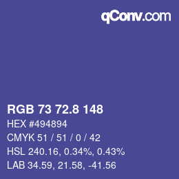 Color code: RGB 73 72.8 148 | qconv.com