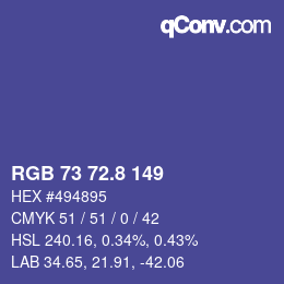 Color code: RGB 73 72.8 149 | qconv.com