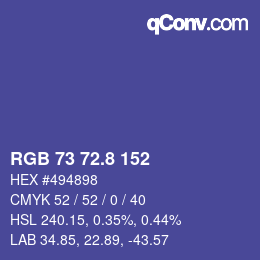 Color code: RGB 73 72.8 152 | qconv.com