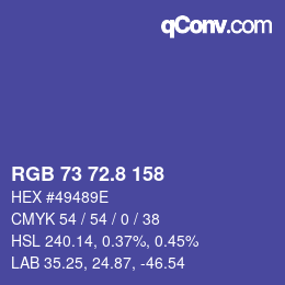 Color code: RGB 73 72.8 158 | qconv.com