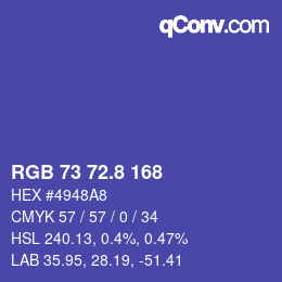 Color code: RGB 73 72.8 168 | qconv.com