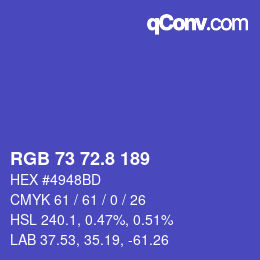 カラーコード: RGB 73 72.8 189 | qconv.com