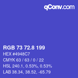 カラーコード: RGB 73 72.8 199 | qconv.com