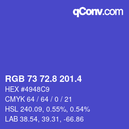 カラーコード: RGB 73 72.8 201.4 | qconv.com