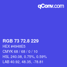 カラーコード: RGB 73 72.8 229 | qconv.com