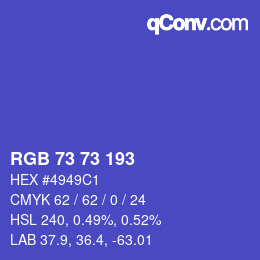 Farbcode: RGB 73 73 193 | qconv.com