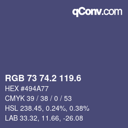 カラーコード: RGB 73 74.2 119.6 | qconv.com