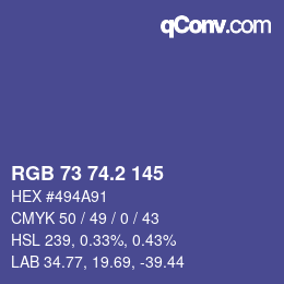 Color code: RGB 73 74.2 145 | qconv.com