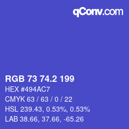 Color code: RGB 73 74.2 199 | qconv.com