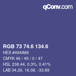 カラーコード: RGB 73 74.6 134.6 | qconv.com