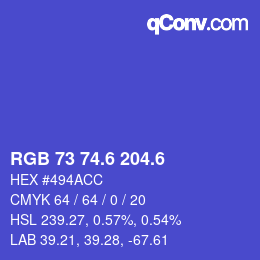 カラーコード: RGB 73 74.6 204.6 | qconv.com