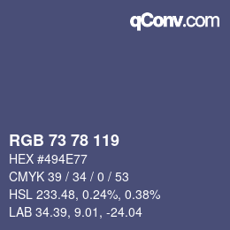 Color code: RGB 73 78 119 | qconv.com
