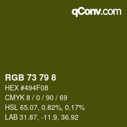 颜色代码: RGB 73 79 8 | qconv.com